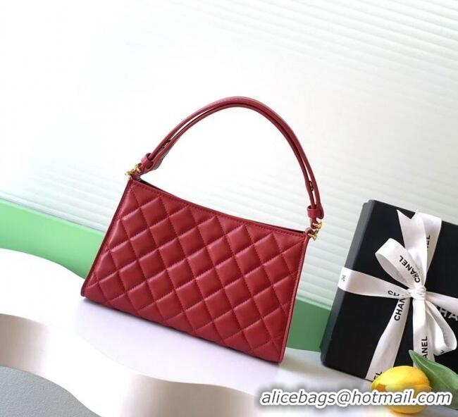 Cheap Design Chanel Lambskin Leather Hobo Bag AS6045 Red 2026