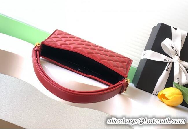 Cheap Design Chanel Lambskin Leather Hobo Bag AS6045 Red 2026