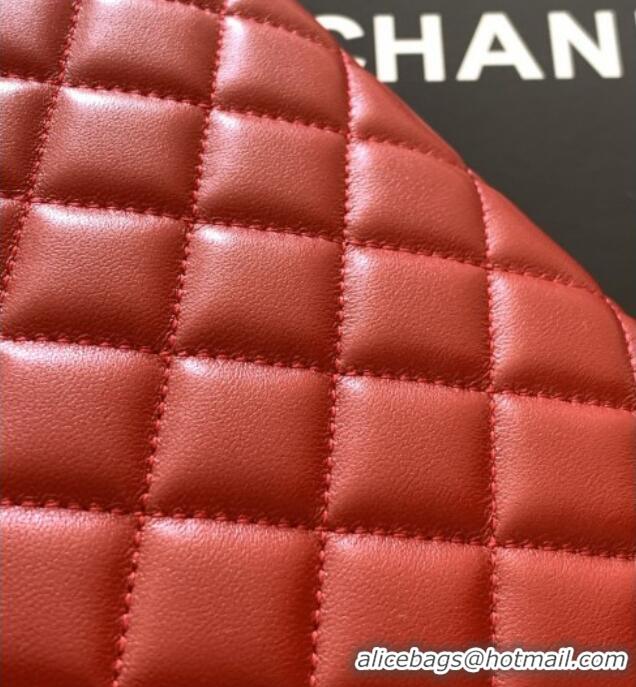 Cheap Design Chanel Lambskin Leather Hobo Bag AS6045 Red 2026