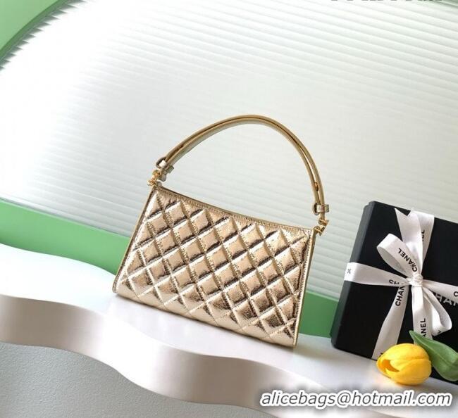 Unique Grade Chanel Lambskin Leather Hobo Bag AS6045 Gold 2026