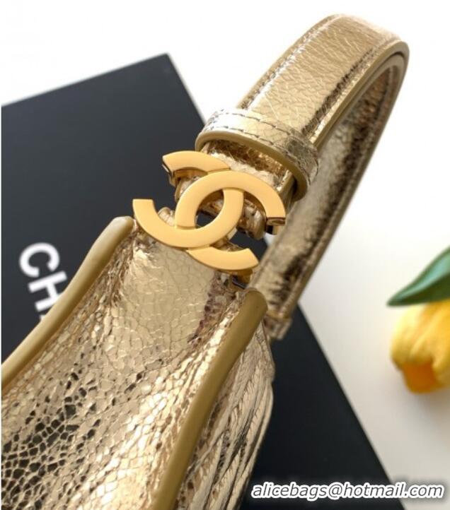 Unique Grade Chanel Lambskin Leather Hobo Bag AS6045 Gold 2026