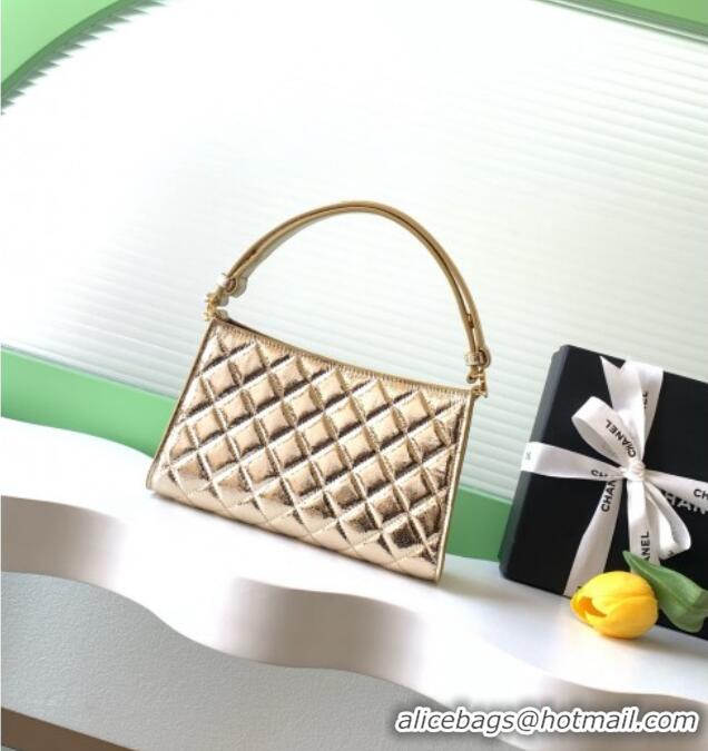 Unique Grade Chanel Lambskin Leather Hobo Bag AS6045 Gold 2026