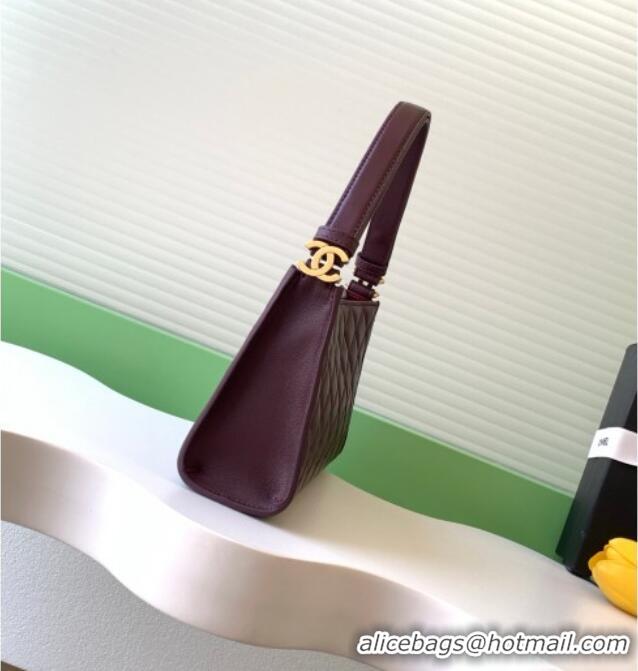 Top Design Chanel Lambskin Leather Hobo Bag AS6045 Dark Brown 2026