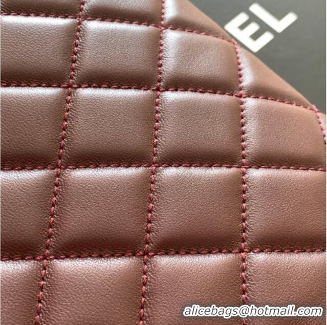 Top Design Chanel Lambskin Leather Hobo Bag AS6045 Dark Brown 2026