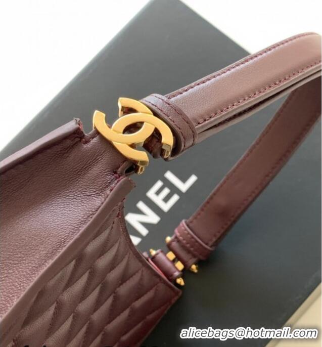 Top Design Chanel Lambskin Leather Hobo Bag AS6045 Dark Brown 2026