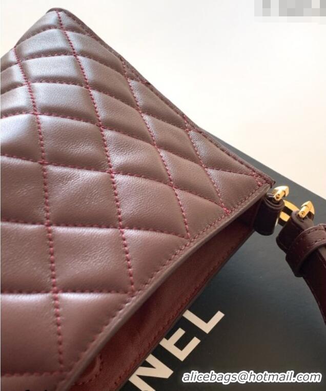 Top Design Chanel Lambskin Leather Hobo Bag AS6045 Dark Brown 2026