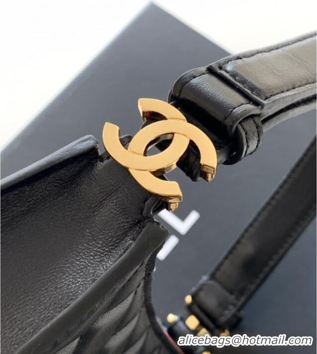 Famous Brand Chanel Lambskin Leather Hobo Bag AS6045 Black 2026