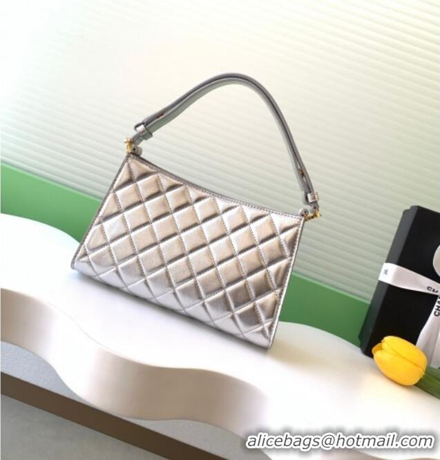 Top Quality Chanel Lambskin Leather Hobo Bag AS6045 Silver 2026