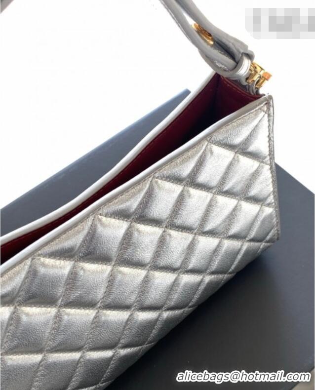 Top Quality Chanel Lambskin Leather Hobo Bag AS6045 Silver 2026