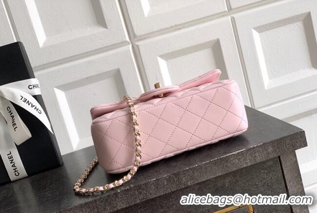 Hot Sell Cheap Chanel Lambskin Leather Mini Classic Flap Handbag With Top Handle and Bow Charm AS2431 Light Pink 2026