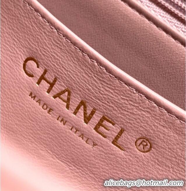 Low Cost Chanel Lambskin Leather Mini Classic Flap Handbag With Top Handle and Bow Charm AS2431 Nude Pink 2026