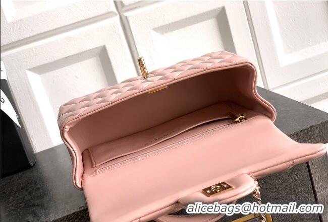 Low Cost Chanel Lambskin Leather Mini Classic Flap Handbag With Top Handle and Bow Charm AS2431 Nude Pink 2026