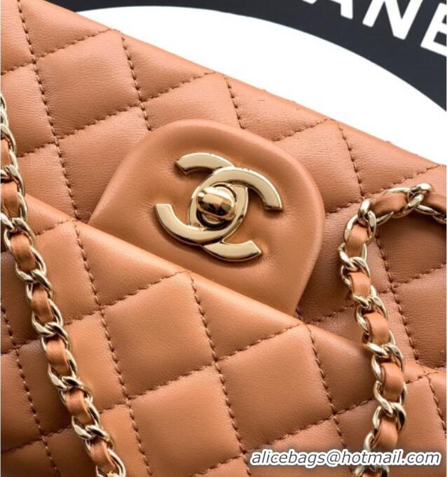 Grade Quality Chanel Lambskin Leather Mini Classic Flap Handbag With Top Handle and Bow Charm AS2431 Khaki 2026