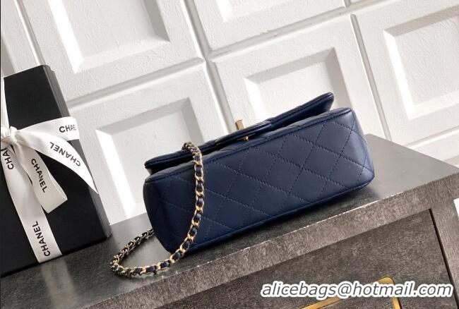 Super Quality Chanel Lambskin Leather Mini Classic Flap Handbag With Top Handle and Bow Charm AS2431 Dark Blue 2026