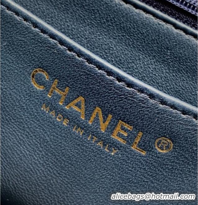 Super Quality Chanel Lambskin Leather Mini Classic Flap Handbag With Top Handle and Bow Charm AS2431 Dark Blue 2026