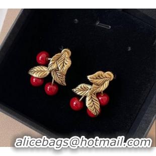 Grade Design Saint Laurent Cerise Cherry Earrings Y0721