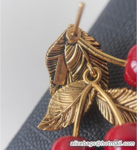 Grade Design Saint Laurent Cerise Cherry Earrings Y0721