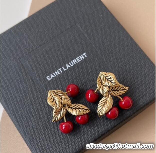 Grade Design Saint Laurent Cerise Cherry Earrings Y0721