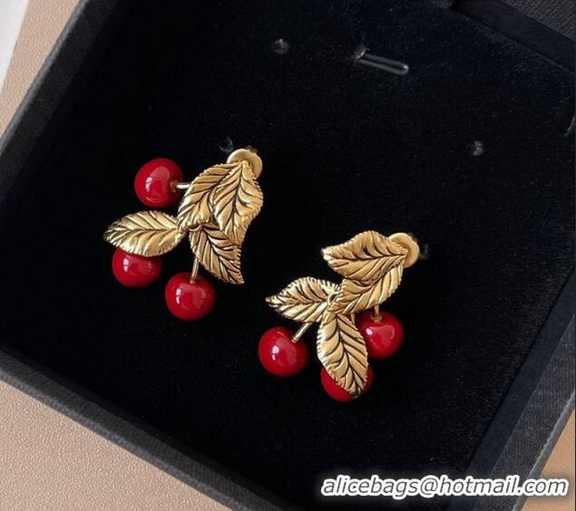 Grade Design Saint Laurent Cerise Cherry Earrings Y0721