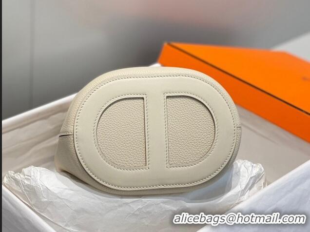 Best Design Hermes In-The-Loop Mini Bag 18cm in Original Calf Leather Cream 101041 White/Silver 2026