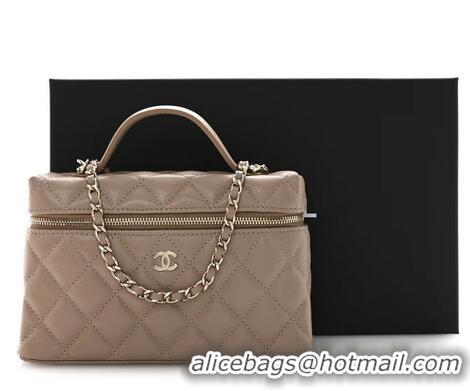 Super Quality Chanel Caviar Quilted Top Handle Slim Vanity With Chain AS9688 Dark Beige 2026
