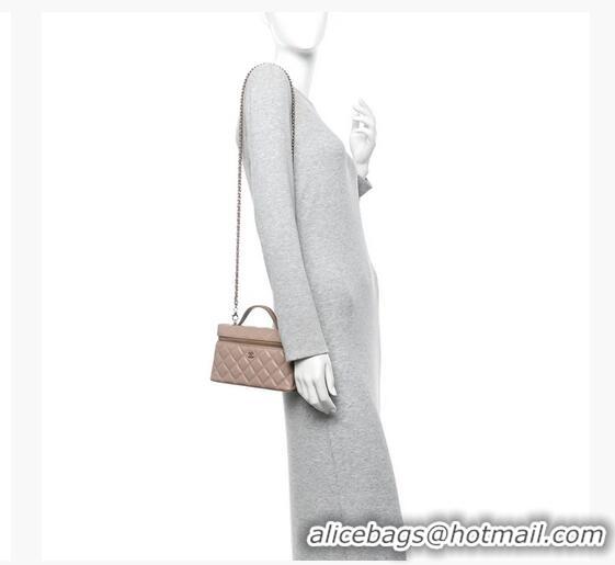 Super Quality Chanel Caviar Quilted Top Handle Slim Vanity With Chain AS9688 Dark Beige 2026