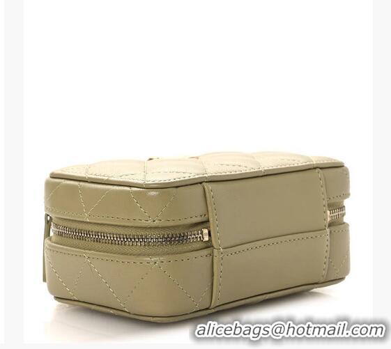 Shop Grade Chanel Lambskin Quilted Chain Top Handle Mini Vanity Case AS7239 Light Green