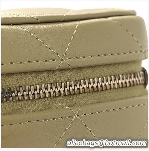 Shop Grade Chanel Lambskin Quilted Chain Top Handle Mini Vanity Case AS7239 Light Green