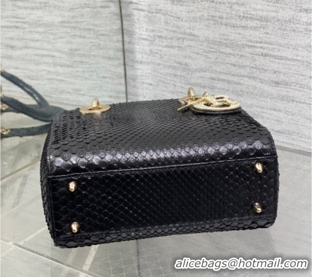 Grade Dior Small Lady Dior Bag in Snakeskin Leather DR012606 Black 2026