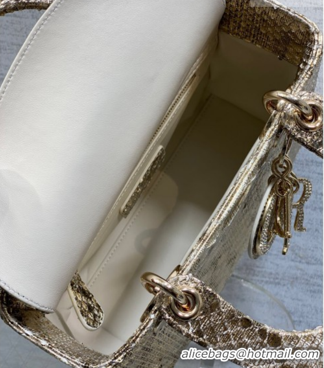 Sumptuous Dior Small Lady Dior Bag in Snakeskin Leather DR012606 Gold-Tone 2026