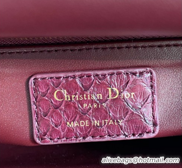 Sophisticated Dior Small Lady Dior Bag in Snakeskin Leather DR012606 Burgundy 2026