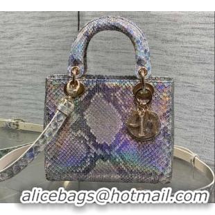 Good Quality Dior Small Lady Dior Bag in Snakeskin Leather DR012606 Purple 2026