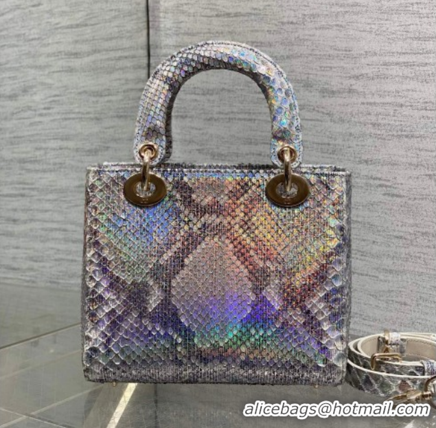 Good Quality Dior Small Lady Dior Bag in Snakeskin Leather DR012606 Purple 2026