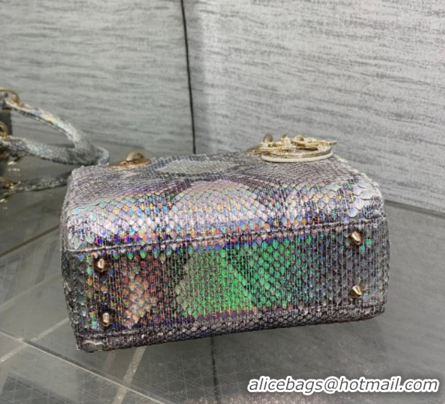 Good Quality Dior Small Lady Dior Bag in Snakeskin Leather DR012606 Purple 2026