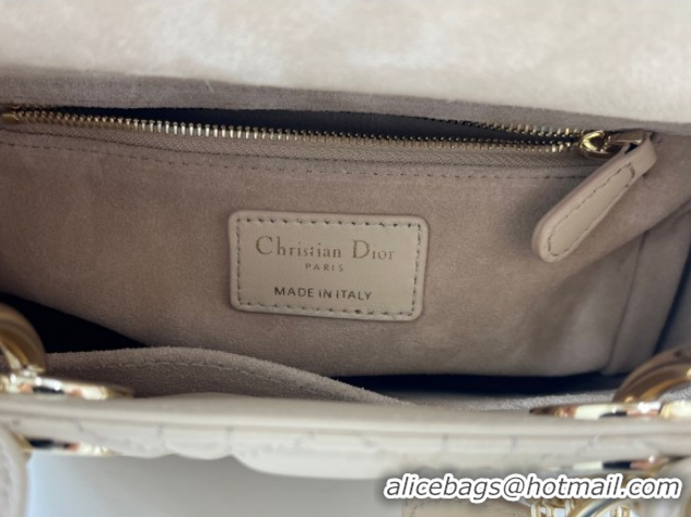 Discount Dior Small Lady Dior My ABCDior Bag in Cannage Lambskin Leather with Strass Charm Dusty Beige 0126051 2026