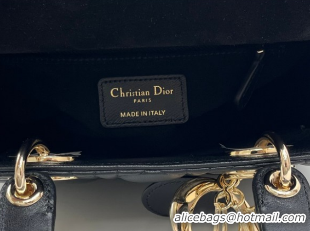 Inexpensive Dior Small Lady Dior My ABCDior Bag in Cannage Lambskin Leather with Strass Charm Black/Gold 0126052 2026