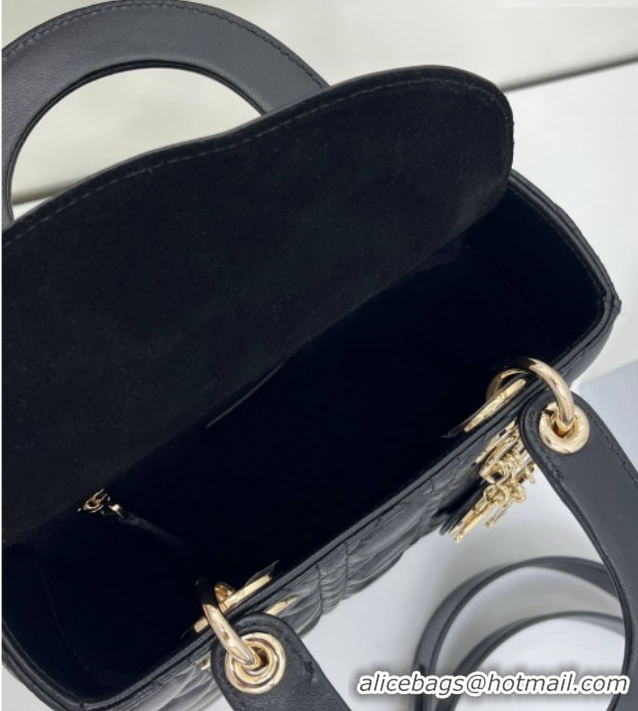 Inexpensive Dior Small Lady Dior My ABCDior Bag in Cannage Lambskin Leather with Strass Charm Black/Gold 0126052 2026