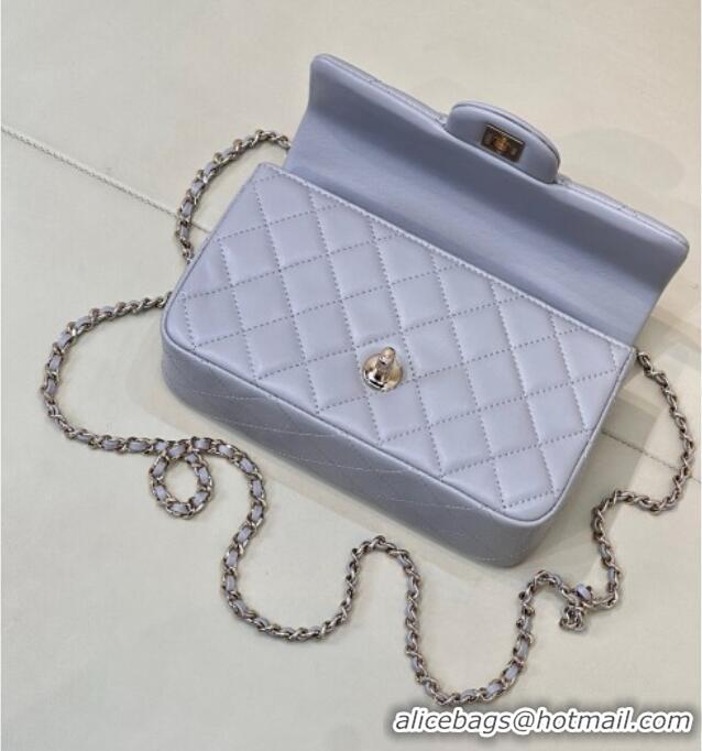 Discount Chanel Lambskin Leather Mini Classic Flap Handbag With Top Handle and Bow Charm AS2431 Dusty Purple 2026