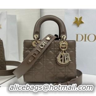 Best Product Dior Small Lady Dior My ABCDior Bag in Cannage Lambskin Leather with Strass Charm Dark Grey 0126058 2026