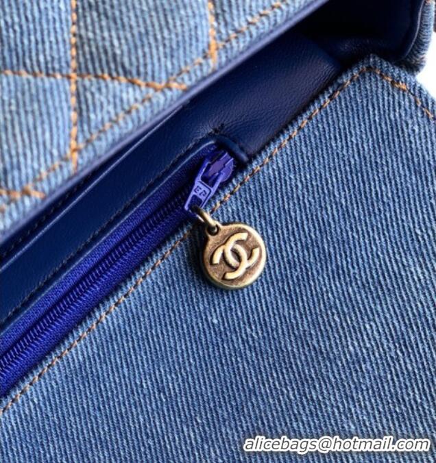 Promotional Chanel Quilted Denim & Turtoise-Shell Effect Medium Classic Flap Bag A01112 Light Blue 2026