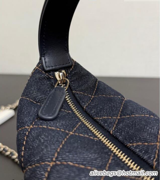 Traditional Discount Chanel Quilted Denim Classic Clutch with Chain AP4386 Dark Blue 2026