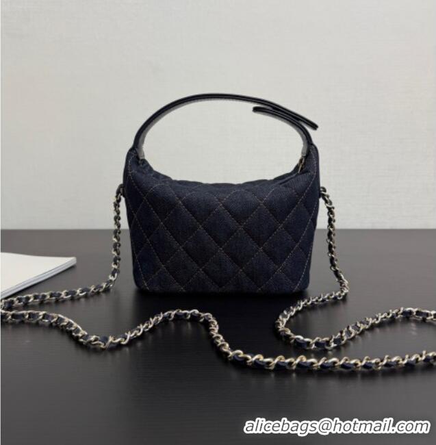 Traditional Discount Chanel Quilted Denim Classic Clutch with Chain AP4386 Dark Blue 2026