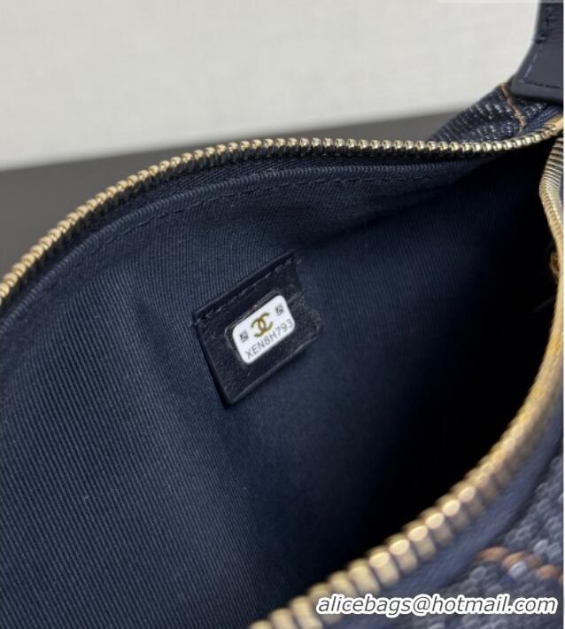 Traditional Discount Chanel Quilted Denim Classic Clutch with Chain AP4386 Dark Blue 2026