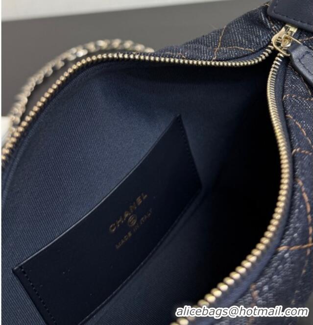 Traditional Discount Chanel Quilted Denim Classic Clutch with Chain AP4386 Dark Blue 2026