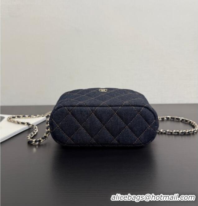 Traditional Discount Chanel Quilted Denim Classic Clutch with Chain AP4386 Dark Blue 2026