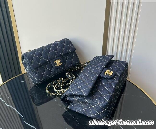 Good Taste Chanel Quilted Denim Medium Classic Flap Bag A01112 Dark Blue 2026