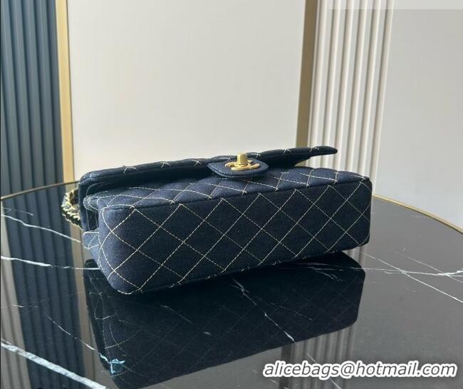 Good Taste Chanel Quilted Denim Medium Classic Flap Bag A01112 Dark Blue 2026