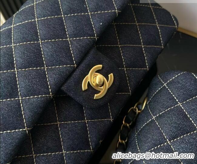 Good Taste Chanel Quilted Denim Medium Classic Flap Bag A01112 Dark Blue 2026