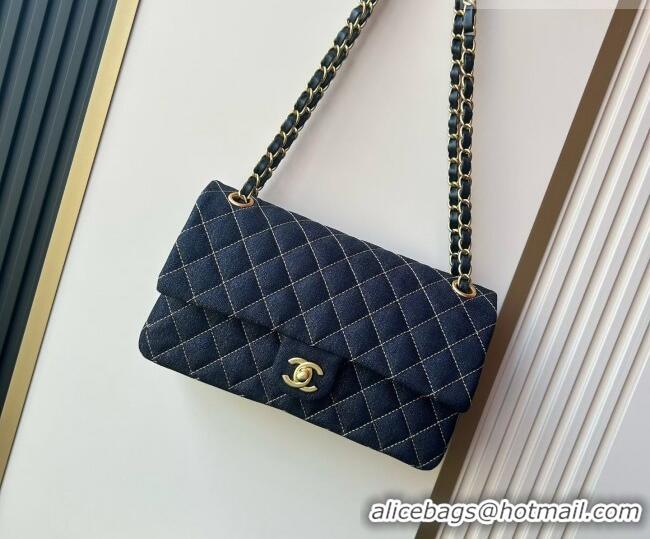 Good Taste Chanel Quilted Denim Medium Classic Flap Bag A01112 Dark Blue 2026