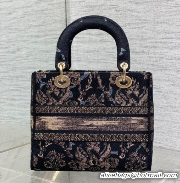 Best Price Dior Medium Lady D-Lite Bag in Embroidery Black/Gold/Blue 0126060 2026